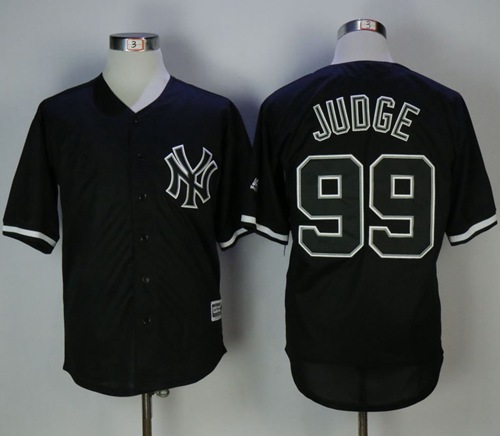 Yankees #99 Aaron Judge Black Fashion Stitched MLB Jersey - Click Image to Close